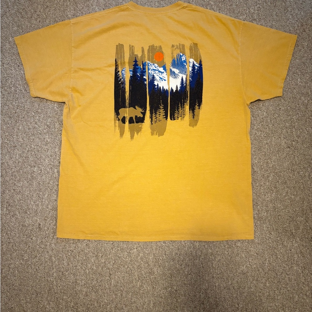 Prairie Mountain Alaska Graphic Mustard T-Shirt